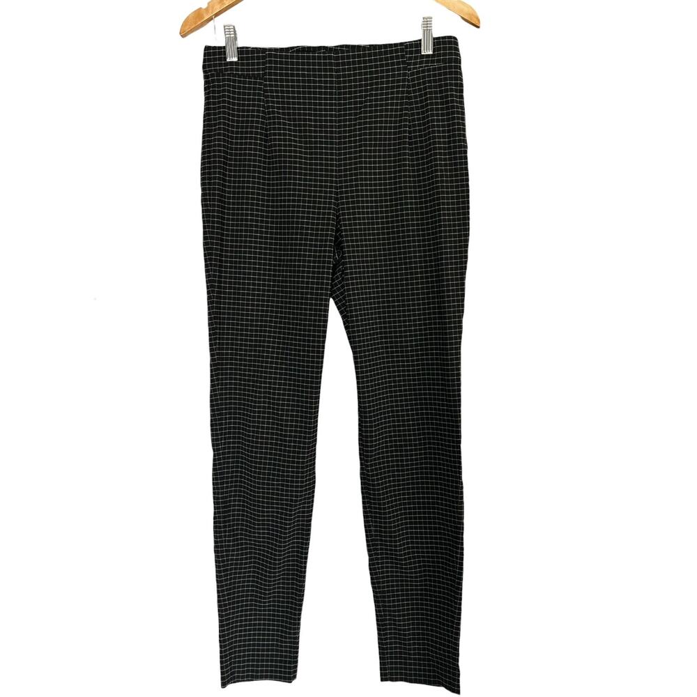 ELLE Women’s Black Windowpane Plaid Skinny Pants Size Medium